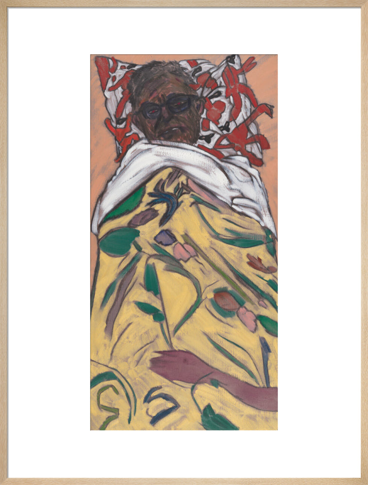 R.b. kitaj ('self portrait: hockney pillow') portrait print (art print, extra large, natural frame)