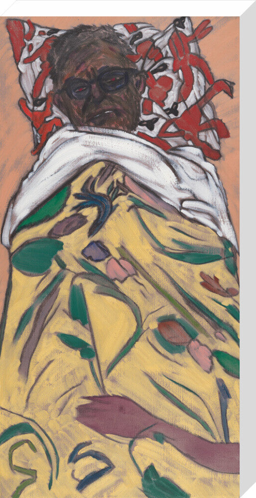 R.b. kitaj ('self portrait: hockney pillow') portrait print (stretched canvas, large, no frame)