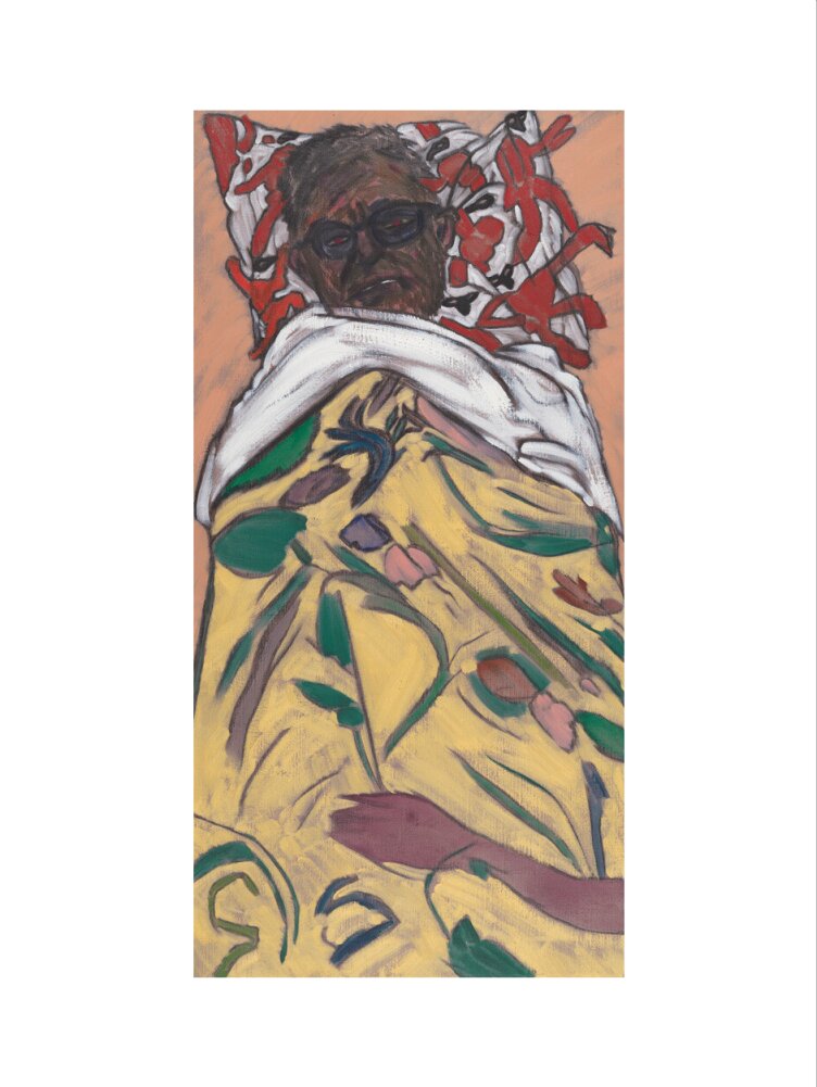 R.b. kitaj ('self portrait: hockney pillow') portrait print (art print, medium, no frame)