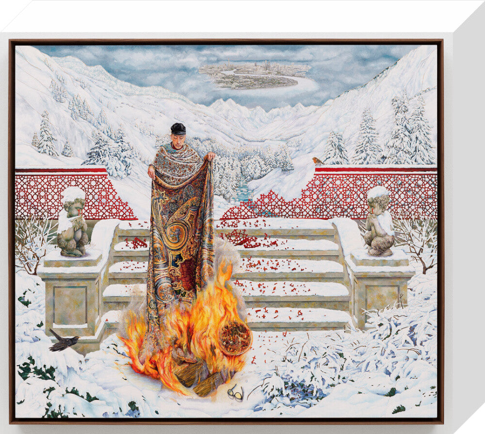 Raqib shaw ('the final submission in fire on ice') portrait print (stretched canvas, small, no frame)