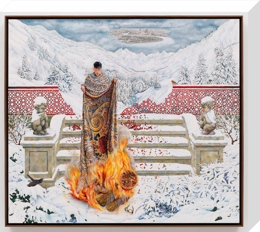 Raqib shaw ('the final submission in fire on ice') portrait print (stretched canvas, medium, no frame)