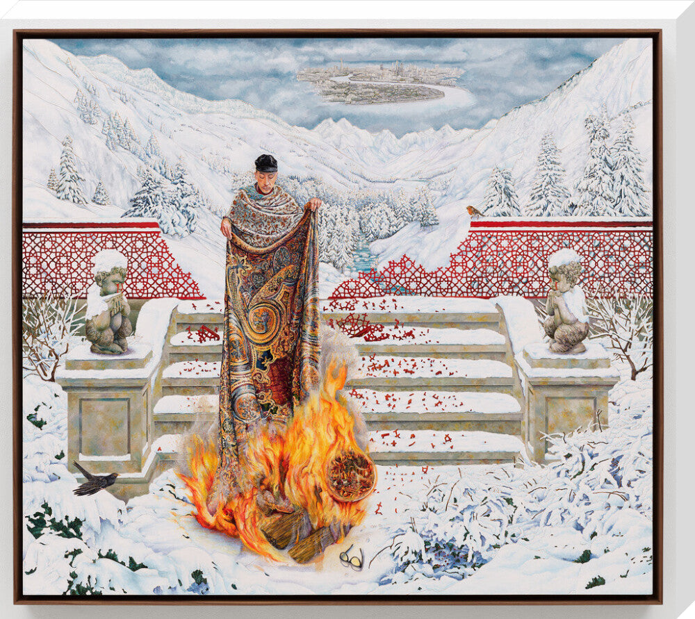 Raqib shaw ('the final submission in fire on ice') portrait print (stretched canvas, extra large, no frame)