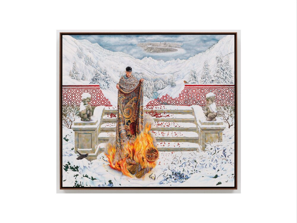 Raqib shaw ('the final submission in fire on ice') portrait print (art print, extra large, no frame)