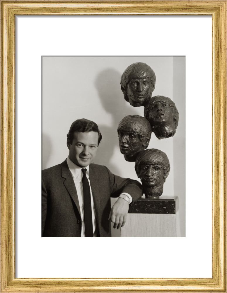 Brian epstein portrait print (art print, small, gold frame frame)
