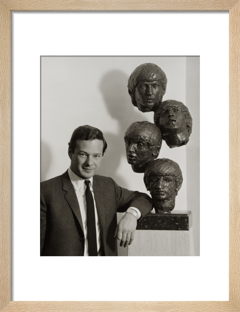 Brian epstein portrait print (art print, small, natural frame frame)