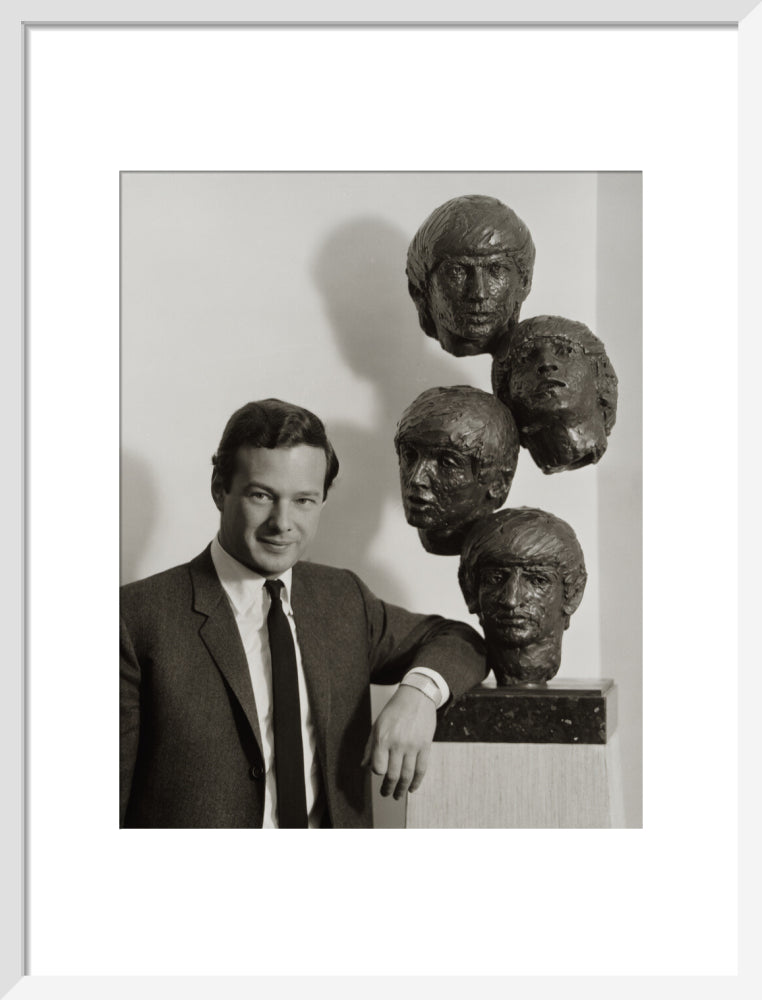 Brian epstein portrait print (art print, medium, white frame frame)