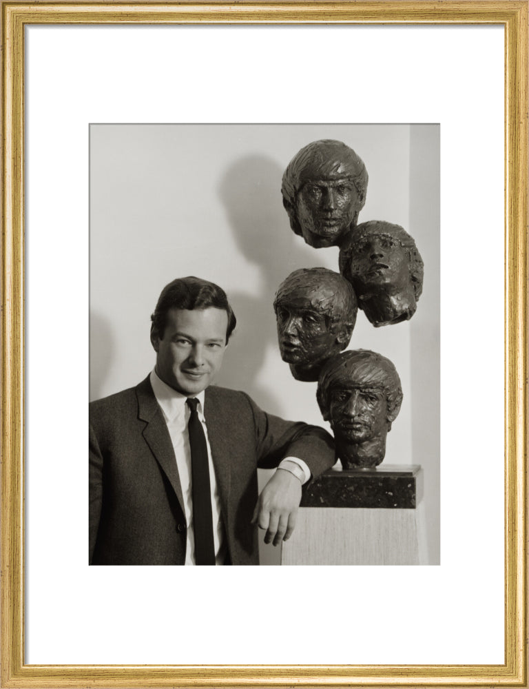 Brian epstein portrait print (art print, medium, gold frame frame)