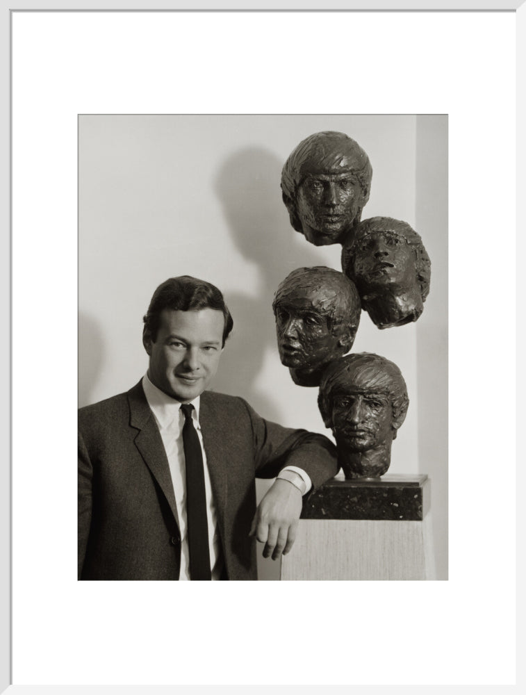 Brian epstein portrait print (art print, extra large, white frame frame)