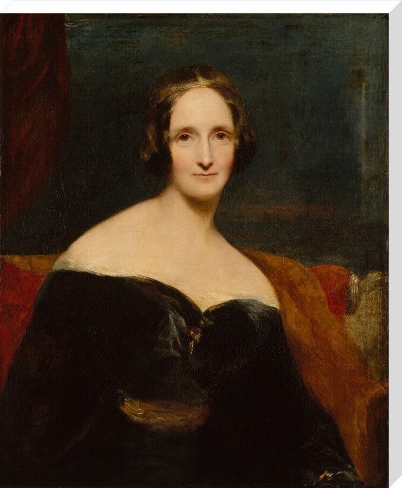 Mary shelley portrait print (stretched canvas, extra large, no frame)