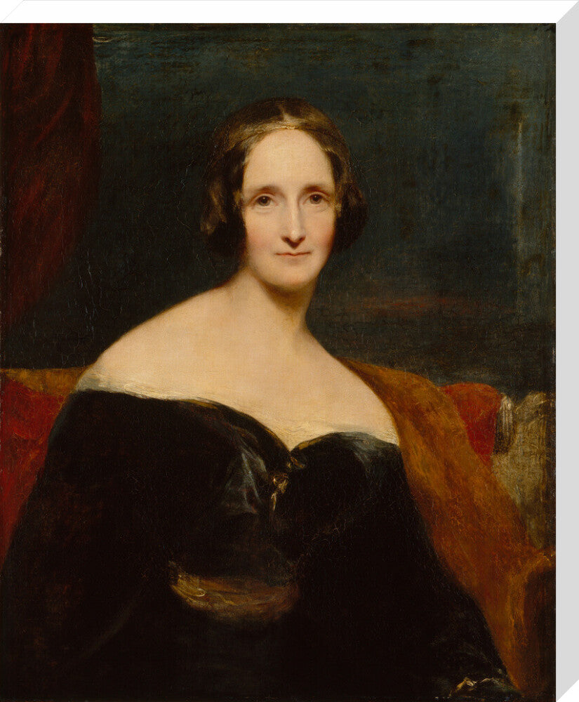 Mary shelley portrait print (stretched canvas, large, no frame)