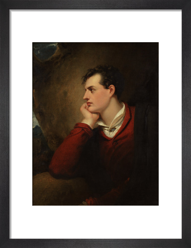 Lord byron portrait print (art print, small, black frame)