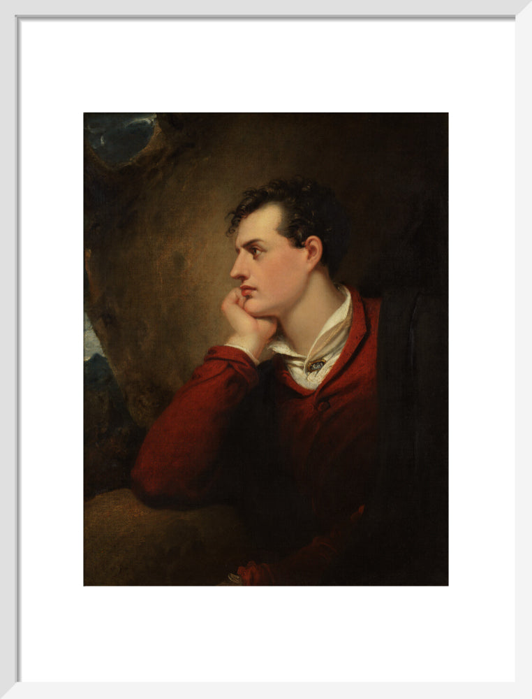 Lord byron portrait print (art print, medium, white frame)