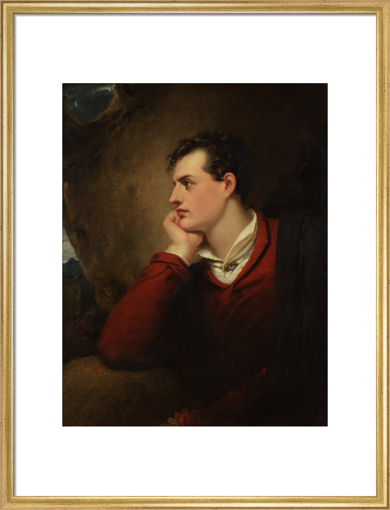 Lord byron portrait print (art print, large, gold frame)