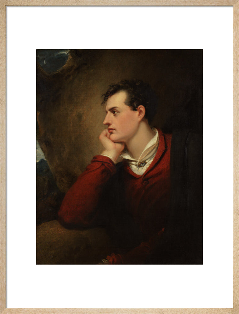 Lord byron portrait print (art print, large, natural frame)