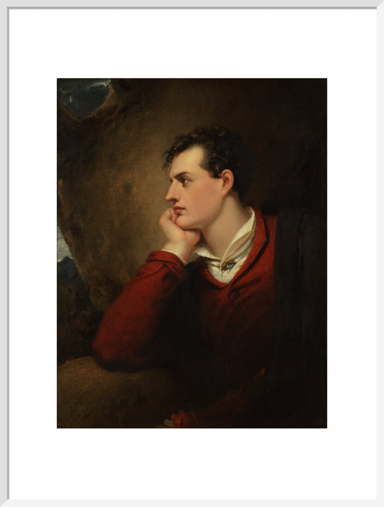 Lord byron portrait print (art print, extra large, white frame)