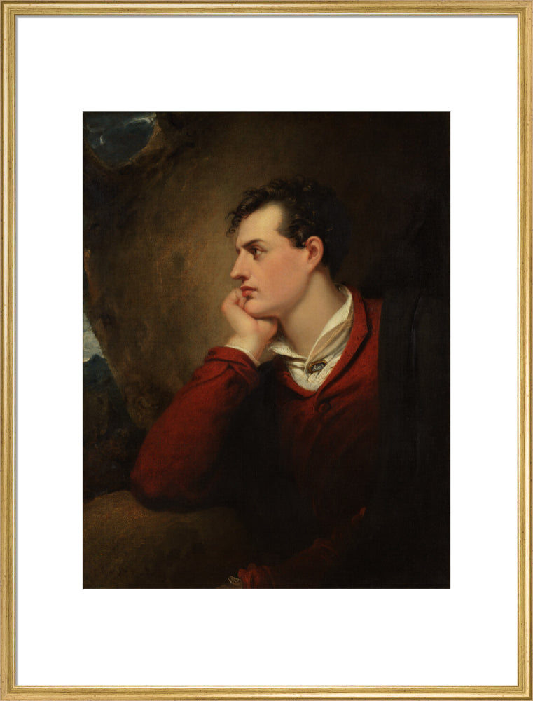 Lord byron portrait print (art print, extra large, gold frame)