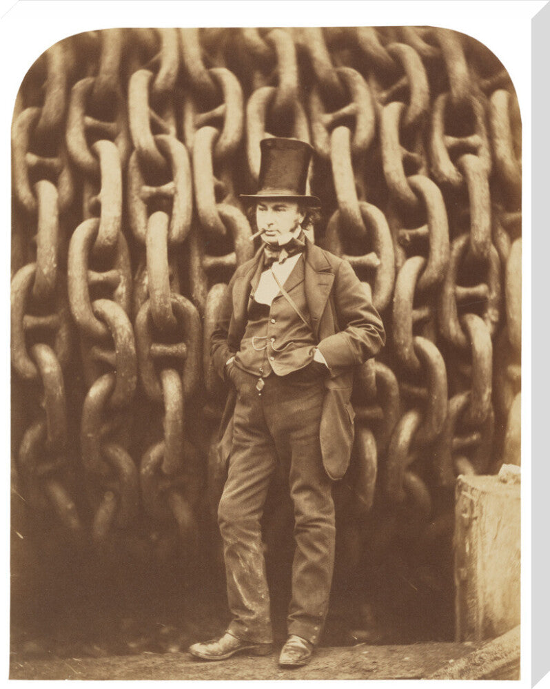 Isambard kingdom brunel portrait print (stretched canvas, extra large, no frame)