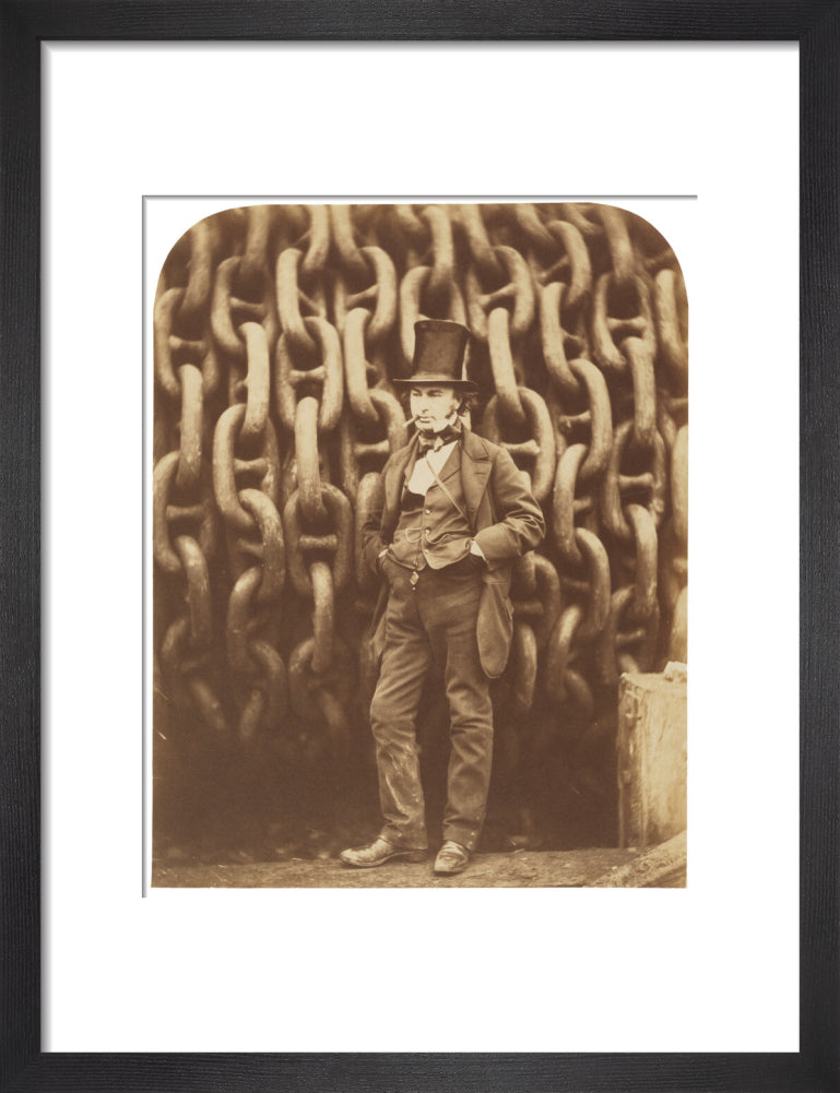 Isambard kingdom brunel portrait print (art print, small, black frame)