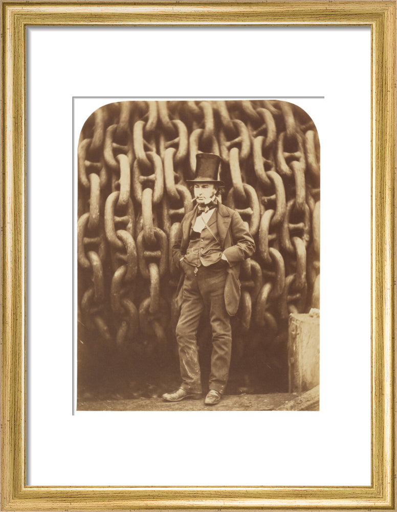 Isambard kingdom brunel portrait print (art print, small, gold frame)