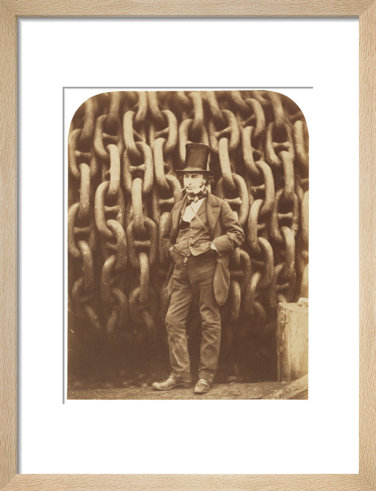 Isambard kingdom brunel portrait print (art print, small, natural frame)