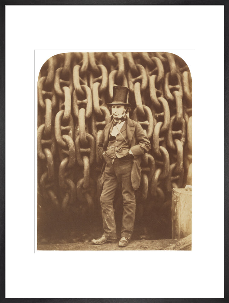Isambard kingdom brunel portrait print (art print, extra large, black frame)