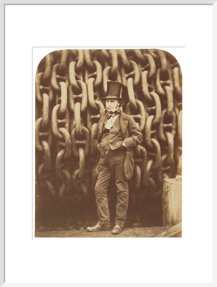Isambard kingdom brunel portrait print (art print, extra large, white frame)