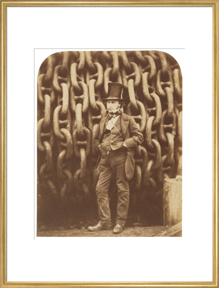 Isambard kingdom brunel portrait print (art print, extra large, gold frame)