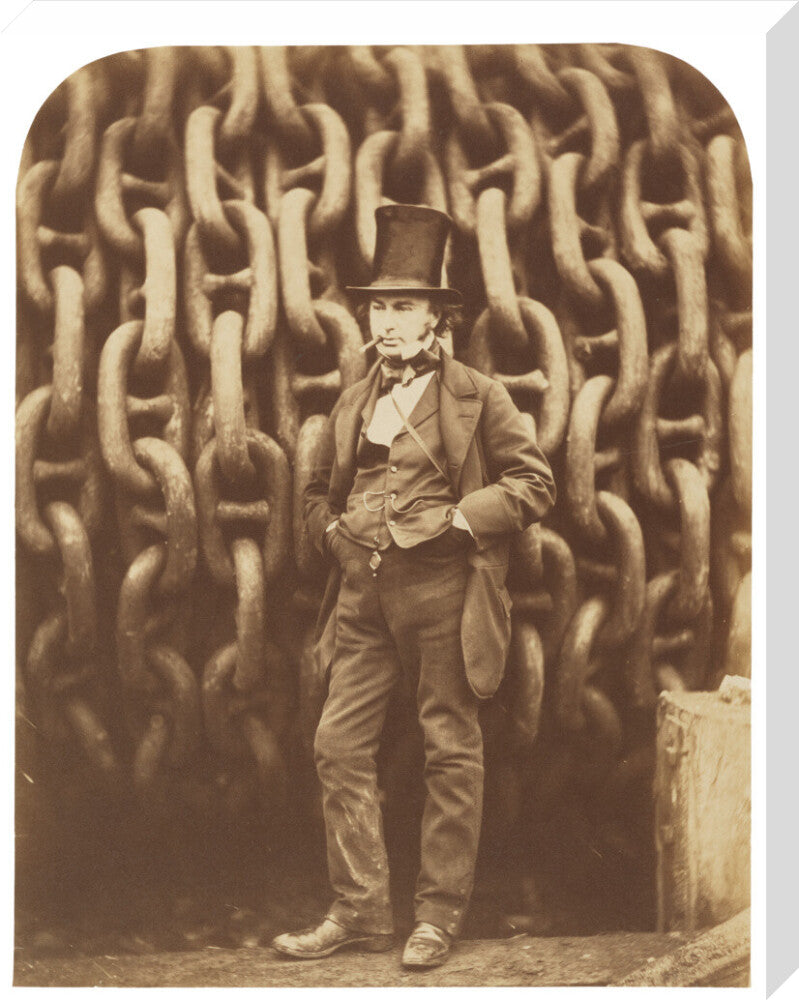 Isambard kingdom brunel portrait print (stretched canvas, large, no frame)