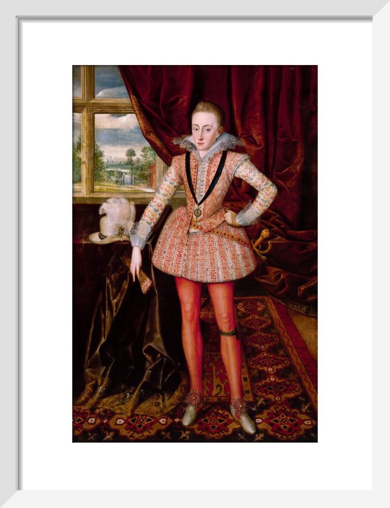 Henry, prince of wales portrait print (art print, small, white frame)