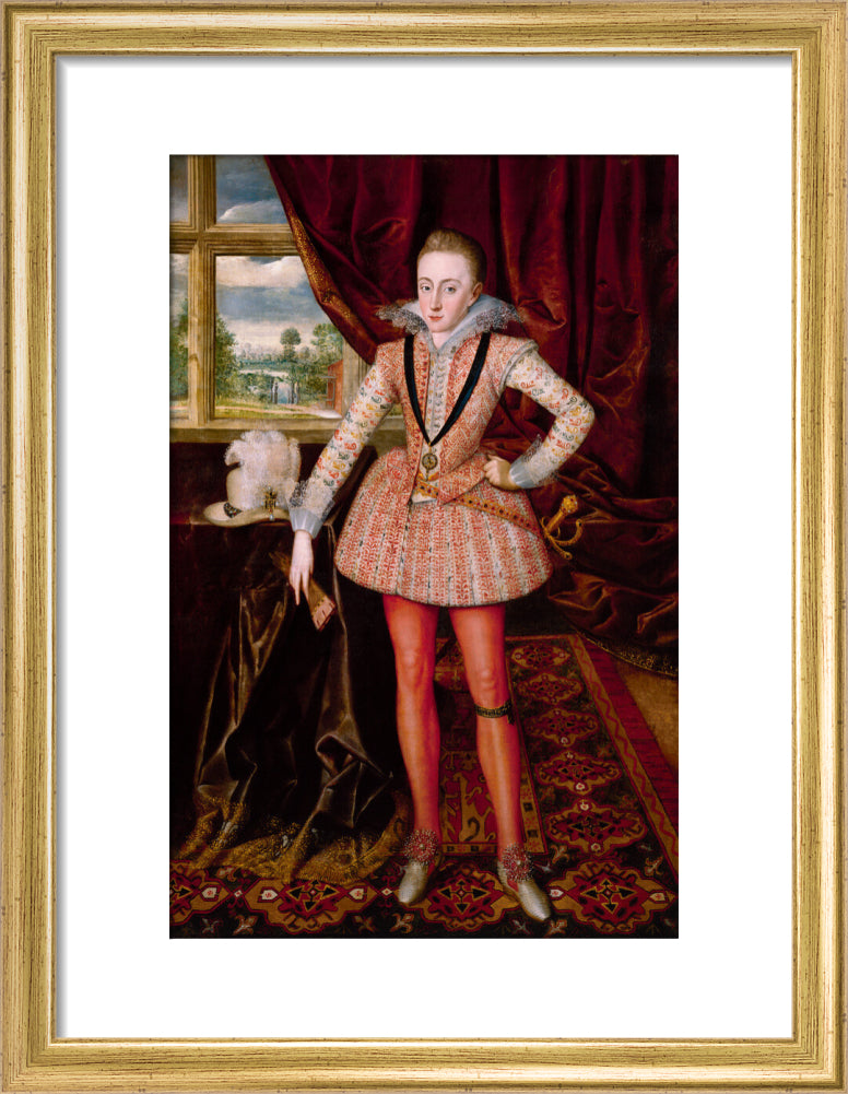 Henry, prince of wales portrait print (art print, small, gold frame)