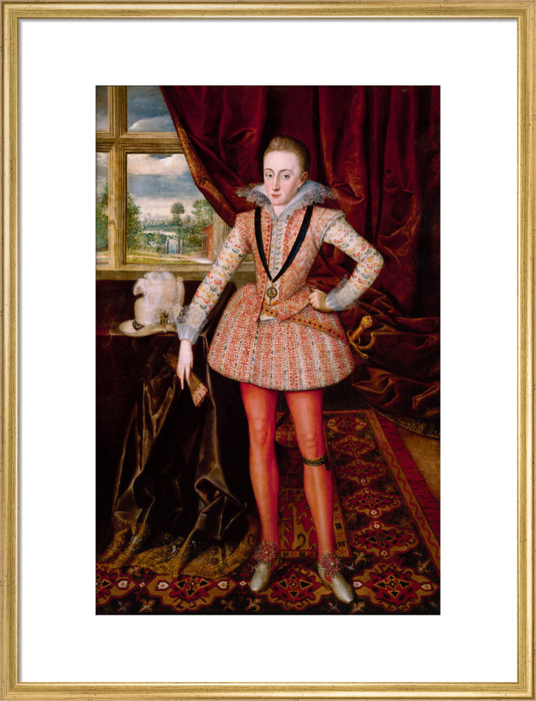 Henry, prince of wales portrait print (art print, large, gold frame)