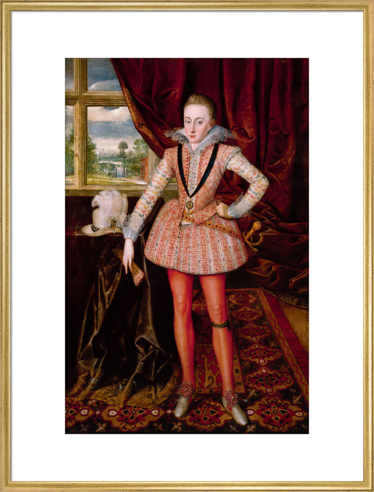 Henry, prince of wales portrait print (art print, extra large, gold frame)