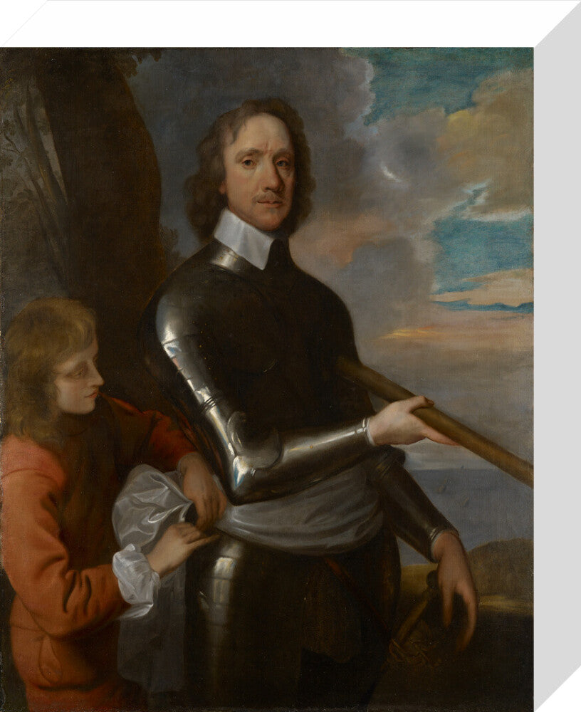 Oliver cromwell portrait print (stretched canvas, small, no frame)