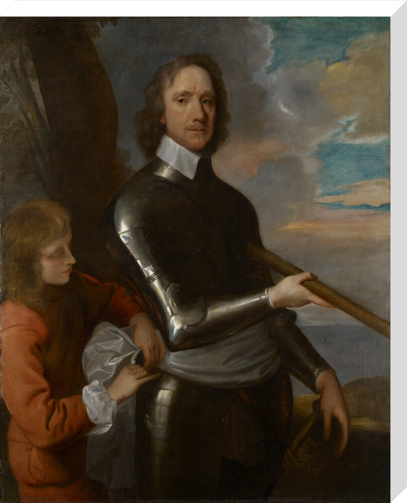 Oliver cromwell portrait print (stretched canvas, large, no frame)