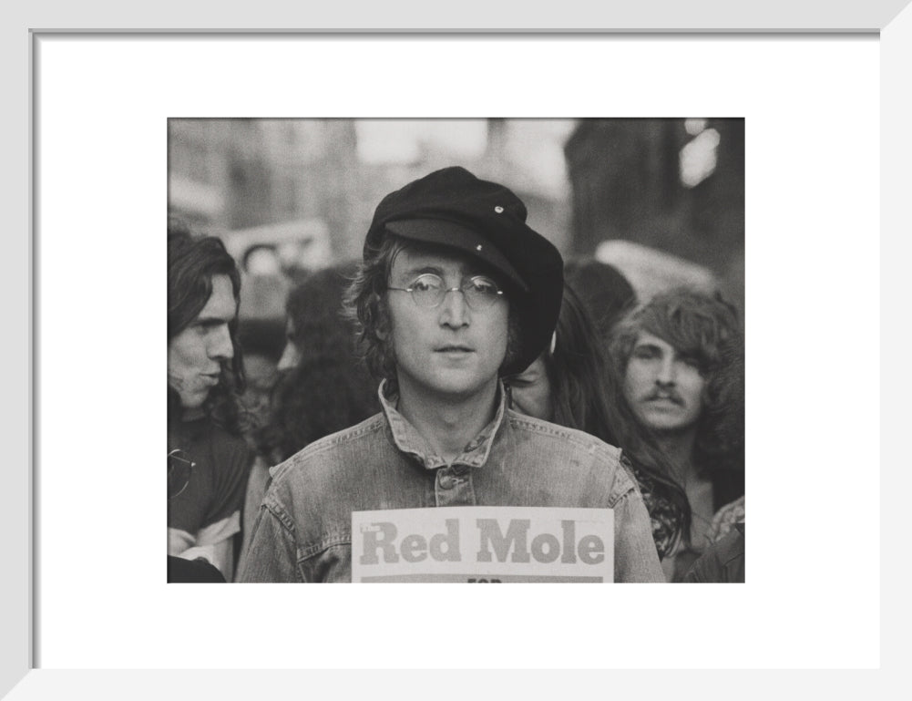 John lennon portrait print (art print, small, white frame)