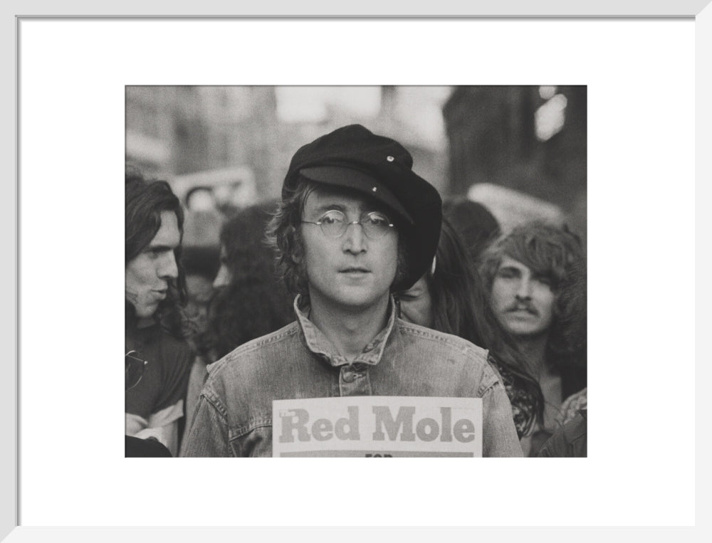 John lennon portrait print (art print, medium, white frame)