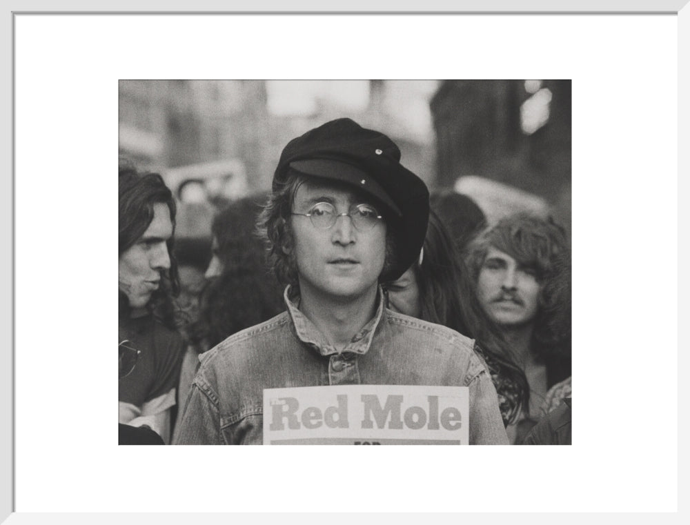 John lennon portrait print (art print, large, white frame)