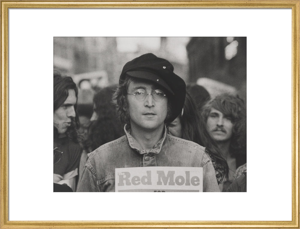 John lennon portrait print (art print, large, gold frame)