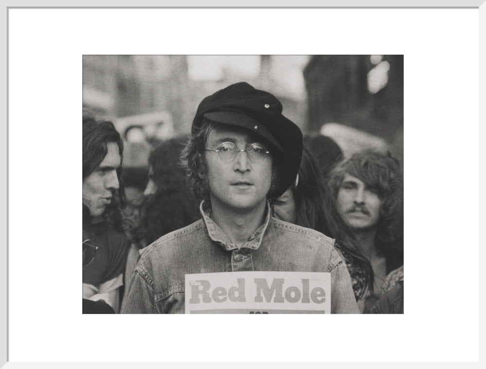 John lennon portrait print (art print, extra large, white frame)