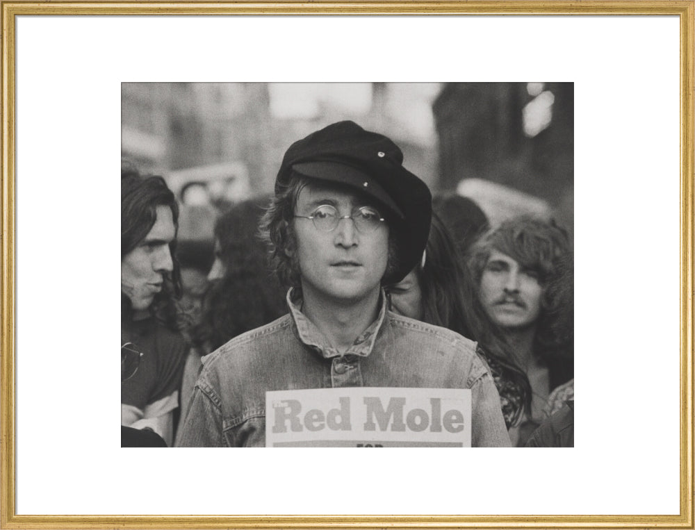 John lennon portrait print (art print, extra large, gold frame)