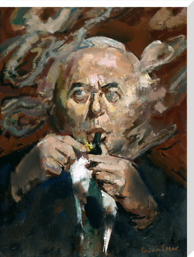 Harold wilson portrait print (stretched canvas, extra large, no frame)