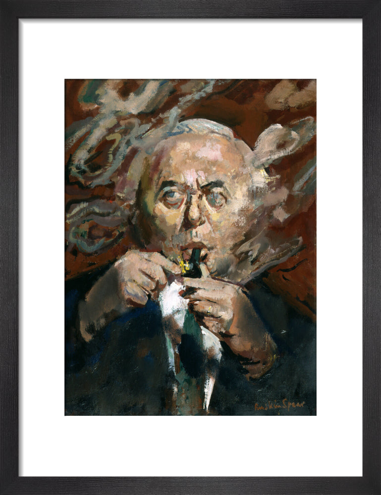 Harold wilson portrait print (art print, small, black frame)