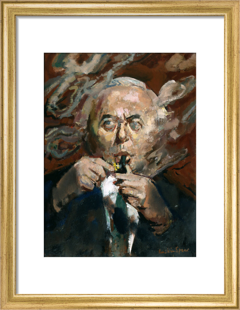 Harold wilson portrait print (art print, small, gold frame)