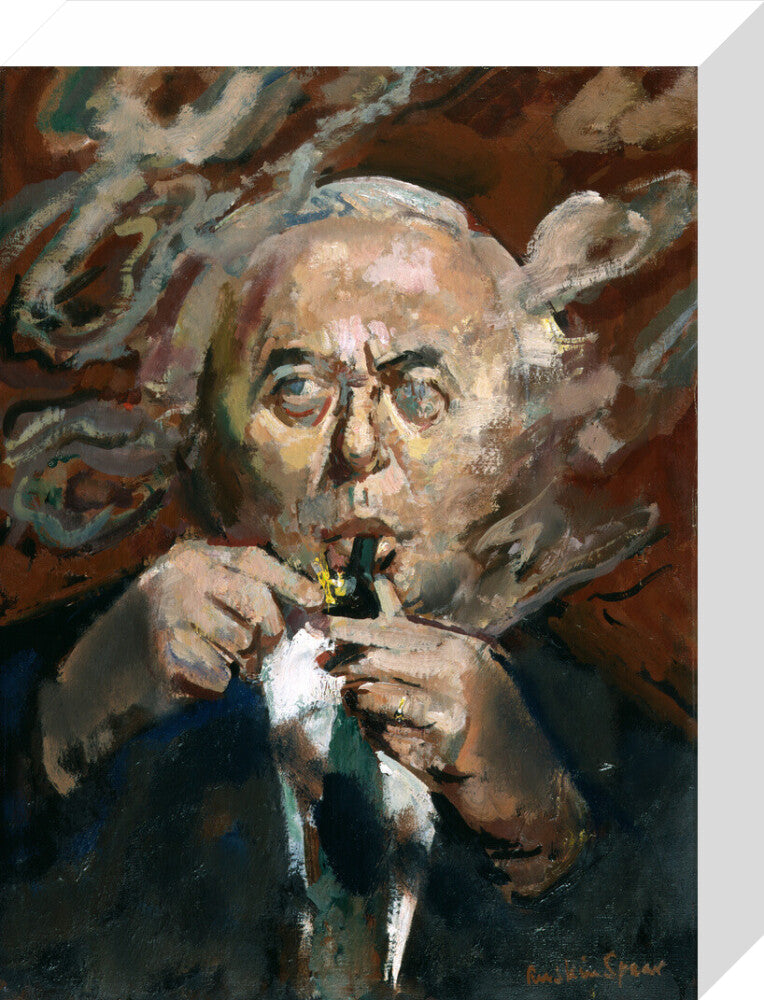 Harold wilson portrait print (stretched canvas, small, no frame)