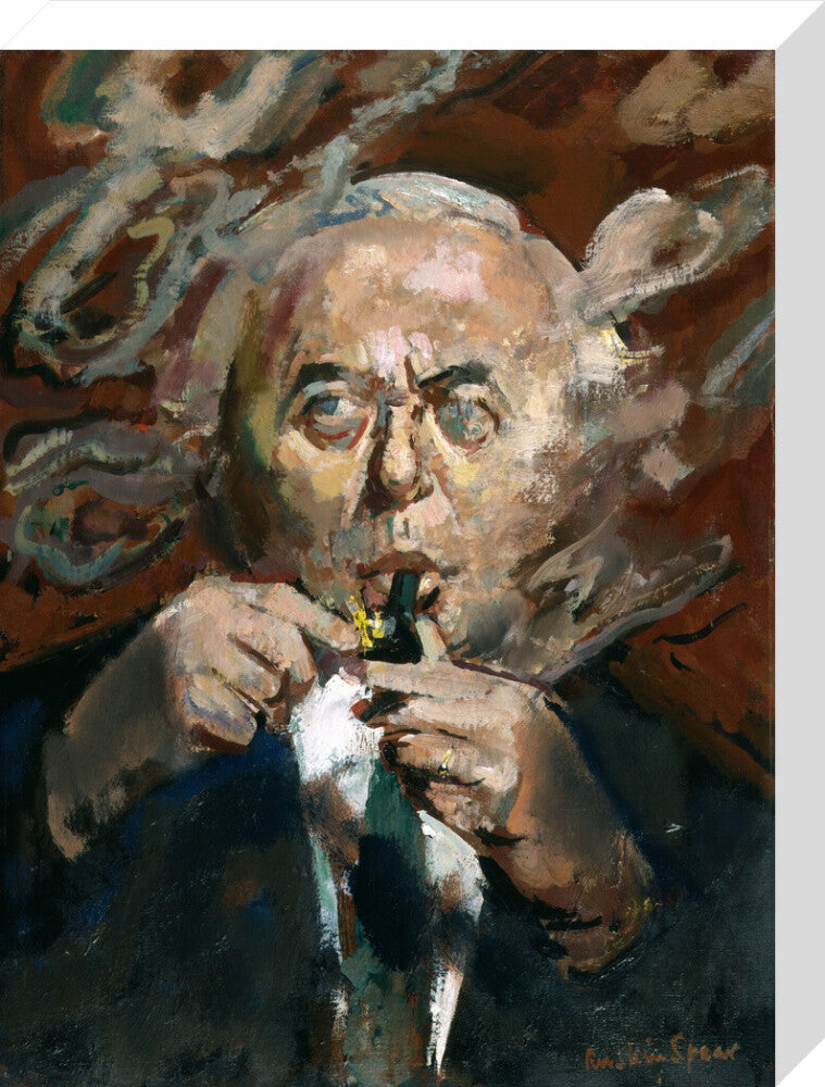 Harold wilson portrait print (stretched canvas, medium, no frame)
