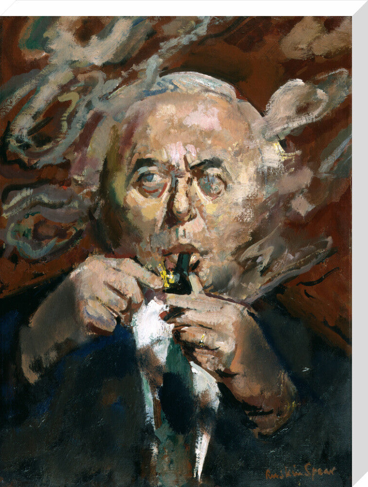 Harold wilson portrait print (stretched canvas, large, no frame)