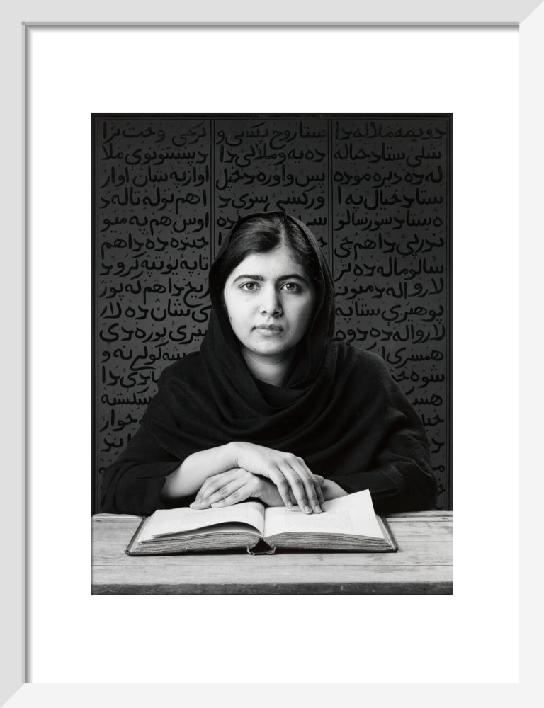 Malala yousafzai portrait print (art print, small, white frame)