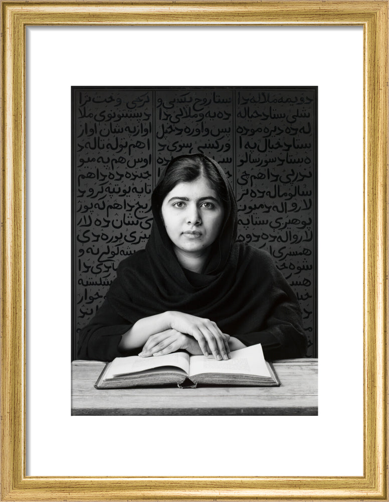 Malala yousafzai portrait print (art print, small, gold frame)