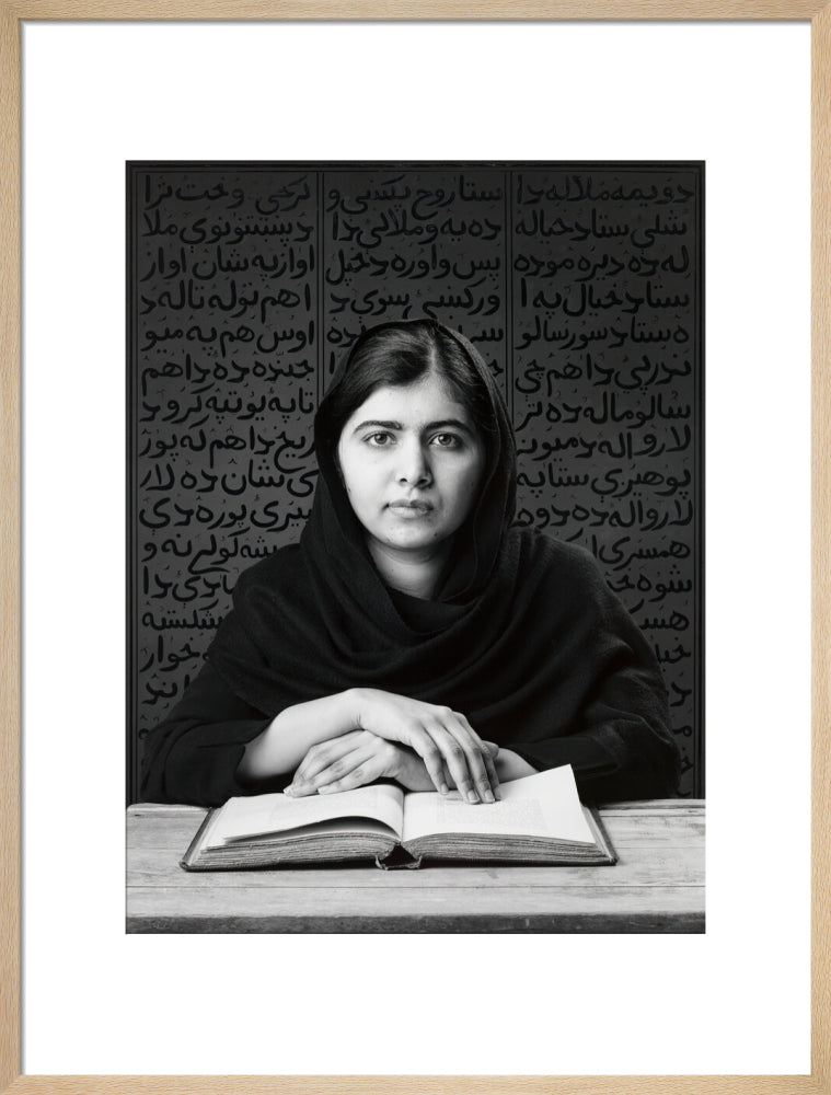 Malala yousafzai portrait print (art print, large, natural frame)