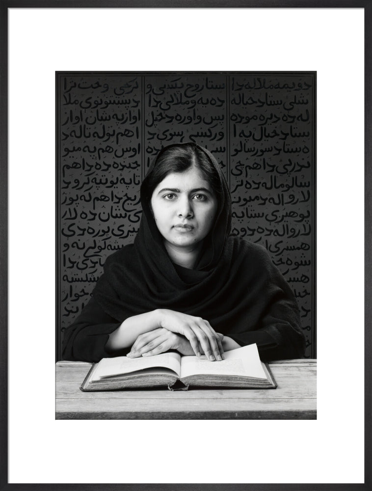 Malala yousafzai portrait print (art print, extra large, black frame)